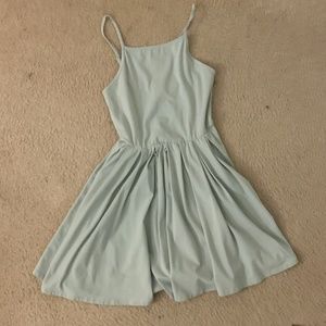 Sage Green High Neck Dress